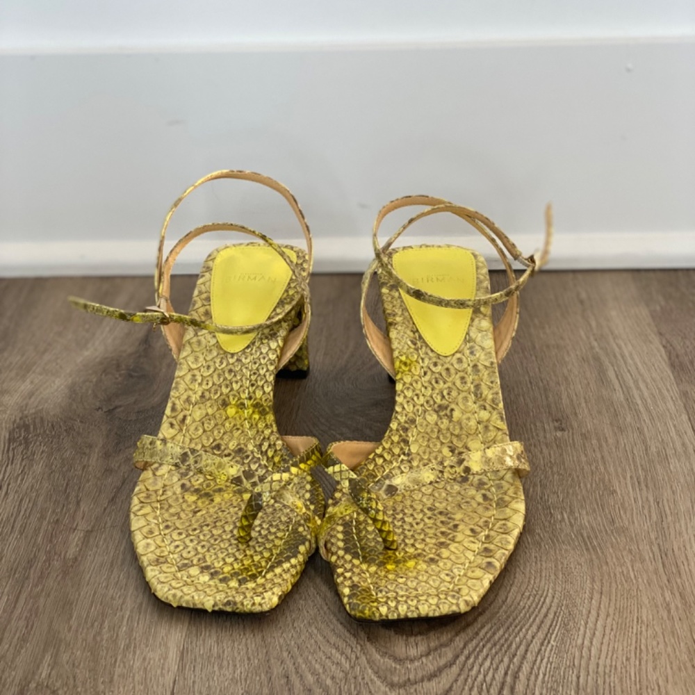Alexandre Birman Yellow Python Sandals Size 38 - image 3